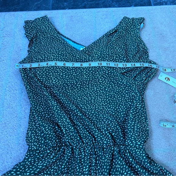 NWT Honey Mark Green Polka Dot Swim Romper Pebble Beach Size Small Modest Resort - Picture 7 of 13